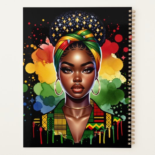 Zwarte Christelijke vrouw Afro-Amerikaanse melanin Planner (Achterkant)