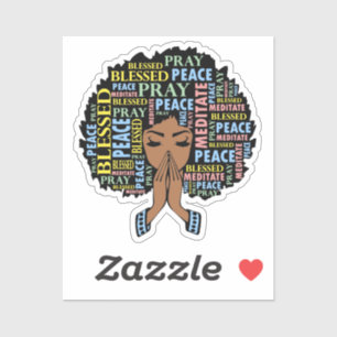Zwarte Christelijke vrouw biddend melanine vrouwen Sticker