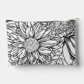Zwarte chrysanten op witte achtergrond met naam etui (Achterkant)