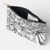 Zwarte chrysanten op witte achtergrond met naam etui (Open)