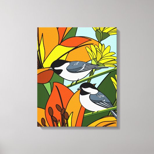 Zwarte cichorei en Lily Flowers Canvas Afdruk (Voorkant)