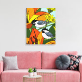 Zwarte cichorei en Lily Flowers Canvas Afdruk (Insitu (Woonkamer))