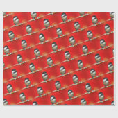 Zwarte cichorei op de Autumn Red-achtergrond Cadeaupapier (Vlak)