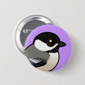 Zwarte cichorei ronde button 5,7 cm (Voorkant /achterkant)