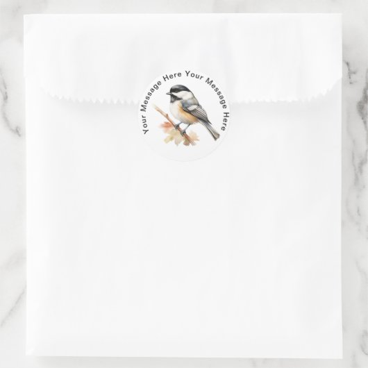 Zwarte cichorei ronde sticker (Tas)