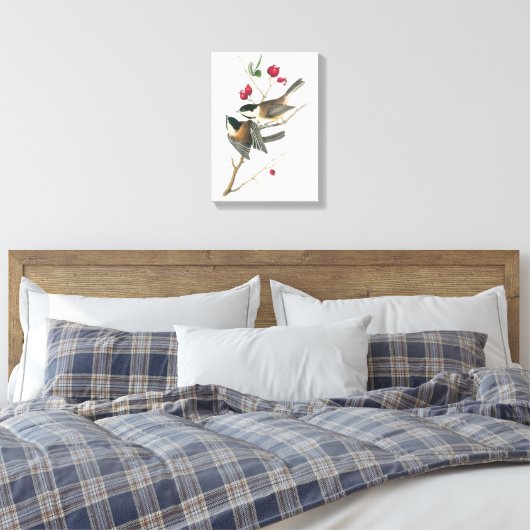 Zwarte cichorei van Audubon Canvas Afdruk (Insitu (Slaapkamer))