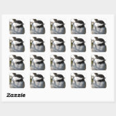Zwarte cichorei vierkante sticker (Vel)