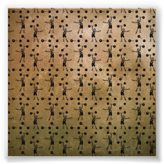  zwarte Circus Strongman Carnival Verstoord Foto Afdruk (Voorkant)