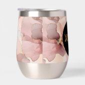 Zwarte Cirkel Blush Roze Bloemen Goud Glitter XOXO (Rechts)