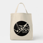 Zwarte Cirkel Jezus redt graffiti Tote Bag (Achterkant)