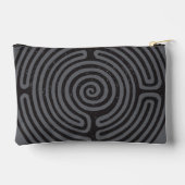 Zwarte cirkel labyrint (grijs) Fine Art Etui (Achterkant)