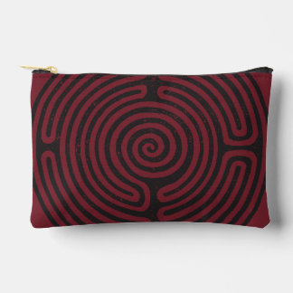 Zwarte cirkel labyrint (Maroon) Fine Art Etui