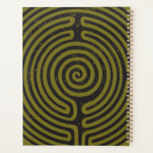 Zwarte cirkel labyrint (olijf) Fine Art Planner (Achterkant)
