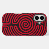 Zwarte cirkel labyrint (rood) Fine Art Case-Mate iPhone Case (Achterkant (horizontaal))