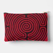 Zwarte cirkel labyrint (rood) Fine Art Etui (Achterkant)