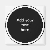 Zwarte cirkel met witte cirkel frame SJABLOON, Magneet (Voorkant)