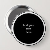 Zwarte cirkel met witte cirkel frame SJABLOON, Ronde Button 4,0 Cm (Voorkant /achterkant)