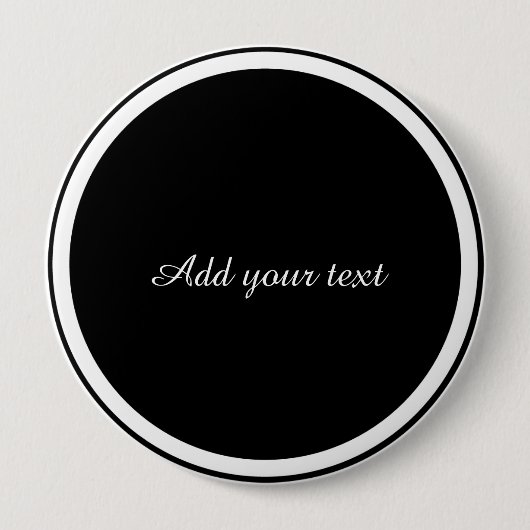 Zwarte cirkel met witte cirkel frame SJABLOON, Ronde Button 4,0 Cm (Voorkant)