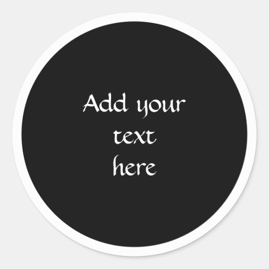 Zwarte cirkel met witte cirkel frame SJABLOON, Ronde Sticker (Voorkant)