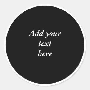 Zwarte cirkel met witte cirkel frame SJABLOON,  Ronde Sticker