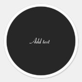 Zwarte cirkel met witte cirkel frame SJABLOON, Ronde Sticker (Voorkant)