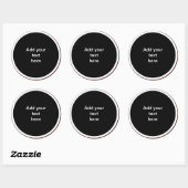 Zwarte cirkel met witte cirkel frame SJABLOON, Ronde Sticker (Vel)