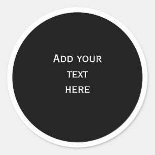 Zwarte cirkel met witte cirkel frame SJABLOON,  Ronde Sticker