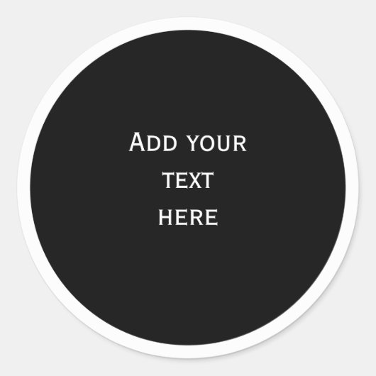 Zwarte cirkel met witte cirkel frame SJABLOON, Ronde Sticker (Voorkant)