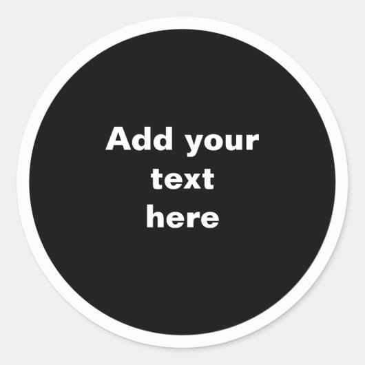 Zwarte cirkel met witte cirkel frame SJABLOON, Ronde Sticker (Voorkant)