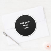 Zwarte cirkel met witte cirkel frame SJABLOON, Ronde Sticker (Envelop)