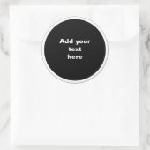 Zwarte cirkel met witte cirkel frame SJABLOON, Ronde Sticker (Tas)