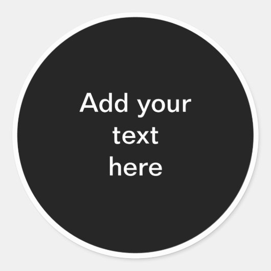 Zwarte cirkel met witte cirkel frame SJABLOON, Ronde Sticker (Voorkant)