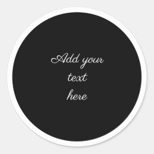 Zwarte cirkel met witte cirkel frame SJABLOON, Ronde Sticker