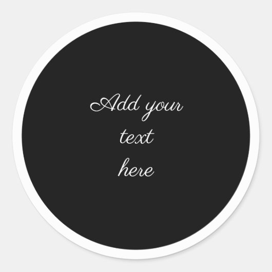Zwarte cirkel met witte cirkel frame SJABLOON, Ronde Sticker (Voorkant)