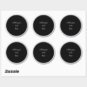 Zwarte cirkel met witte cirkel frame SJABLOON, Ronde Sticker (Vel)