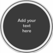 Zwarte cirkel met witte cirkel frame SJABLOON,  Sticker (Voorkant)