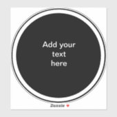 Zwarte cirkel met witte cirkel frame SJABLOON,  Sticker (Vel)