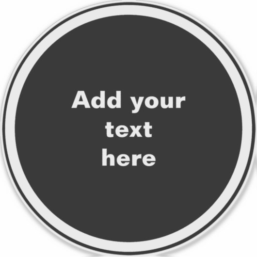 Zwarte cirkel met witte cirkel frame SJABLOON,  Sticker (Voorkant)