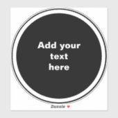 Zwarte cirkel met witte cirkel frame SJABLOON,  Sticker (Vel)