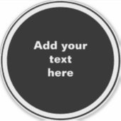 Zwarte cirkel met witte cirkel frame SJABLOON, Sticker (Voorkant)