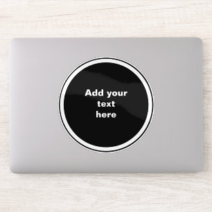 Zwarte cirkel met witte cirkel frame SJABLOON, Sticker
