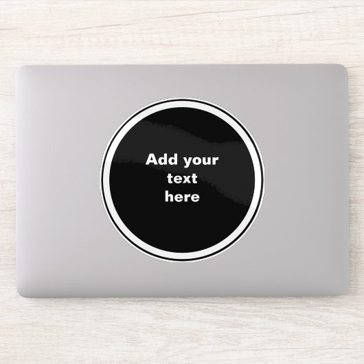 Zwarte cirkel met witte cirkel frame SJABLOON, Sticker (Computer)