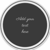 Zwarte cirkel met witte cirkel frame SJABLOON, Sticker (Voorkant)