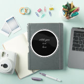 Zwarte cirkel met witte cirkel frame SJABLOON, Sticker (iPad Cover)