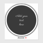 Zwarte cirkel met witte cirkel frame SJABLOON, Sticker (Vel)