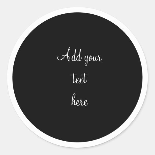 Zwarte cirkel met witte cirkel lijst SJABLOON, Cl Ronde Sticker (Voorkant)