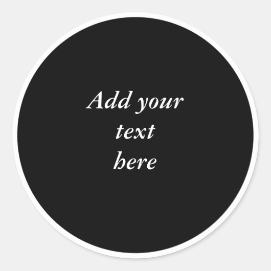 Zwarte cirkel met witte cirkel lijst SJABLOON, Ronde Sticker (Voorkant)