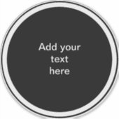 Zwarte cirkel met witte cirkel SJABLOON, Sticker (Voorkant)