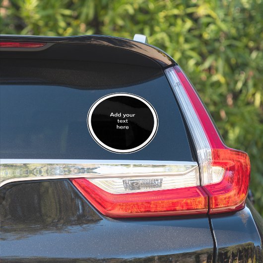 Zwarte cirkel met witte cirkel SJABLOON, Sticker (Auto Zijkant)