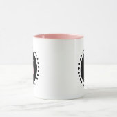 Zwarte Cirkel Monogram Roze Twee Tons Mok (Midden)